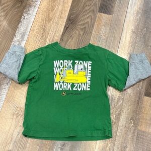 John Deere Green and Gray Kids Work Zone Long Sleeve Tee